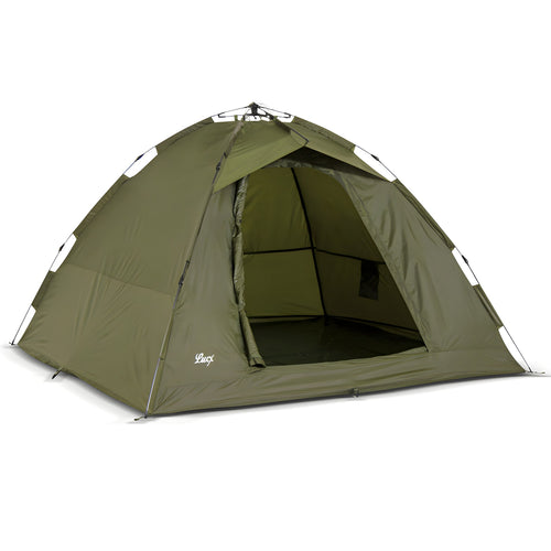 Zeltcampingwelt Lucx Ruck Zuck XL 1-2 Personen Angelzelt – Pop-Up Campingzelt Olivgrün (LX-432L)