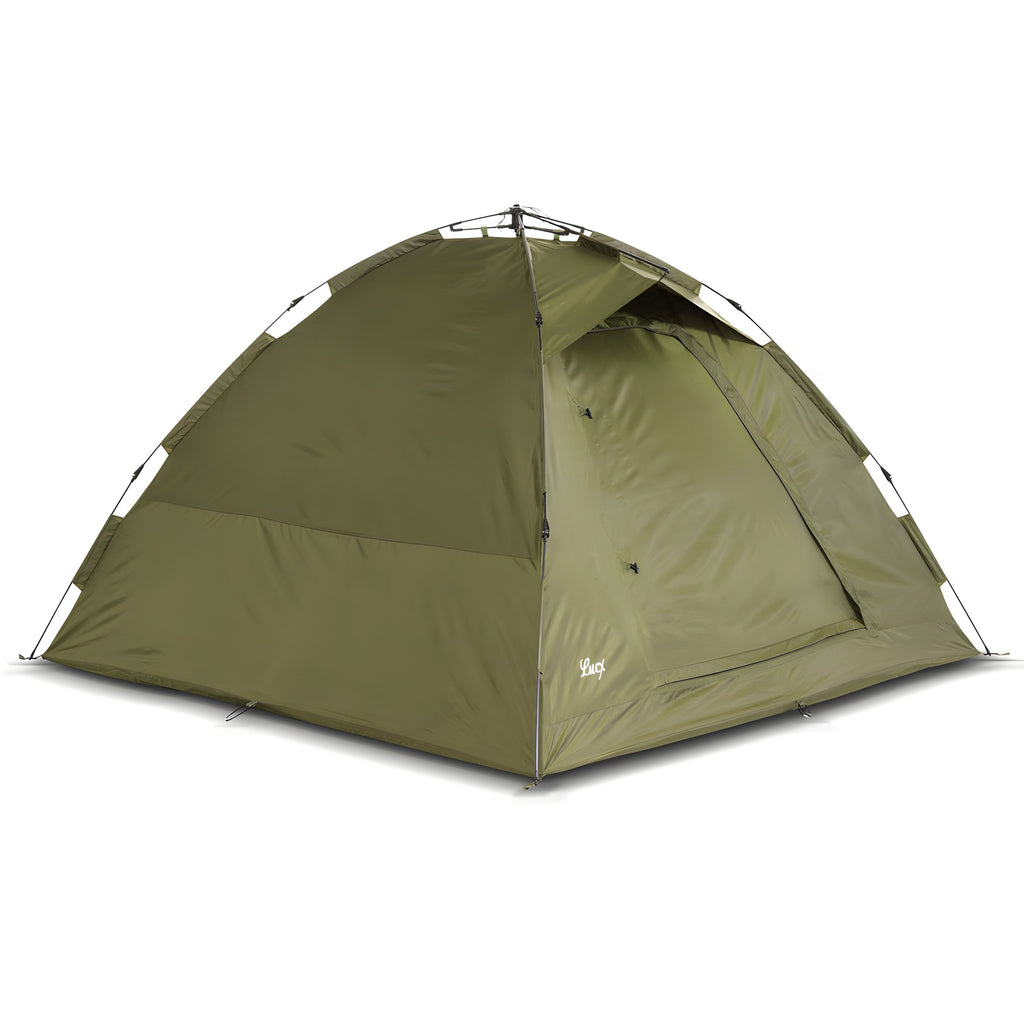 Zeltcampingwelt Lucx Ruck Zuck XL 1-2 Personen Angelzelt – Pop-Up Campingzelt Olivgrün (LX-432L)