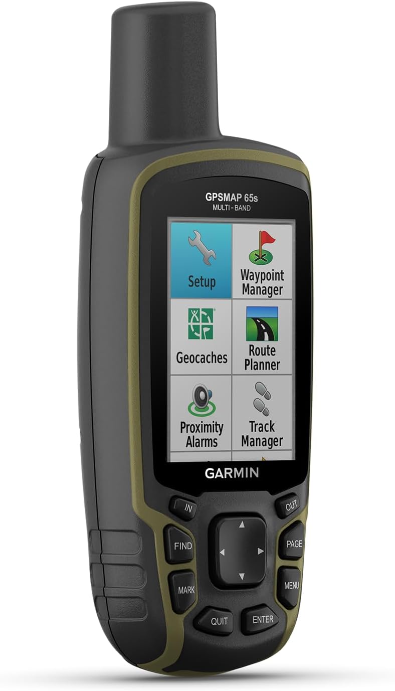 Garmin GPSMAP 65s GPS-Handgerät – Multi-Frequenz-Technologie, TopoActive Europa-Karten, 2,6 Zoll