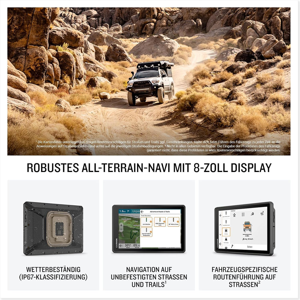Garmin Tread 2 Overland Edition Navigationsgerät – 8 Zoll HD-Display, Offroad- & Straßenkarten Europa