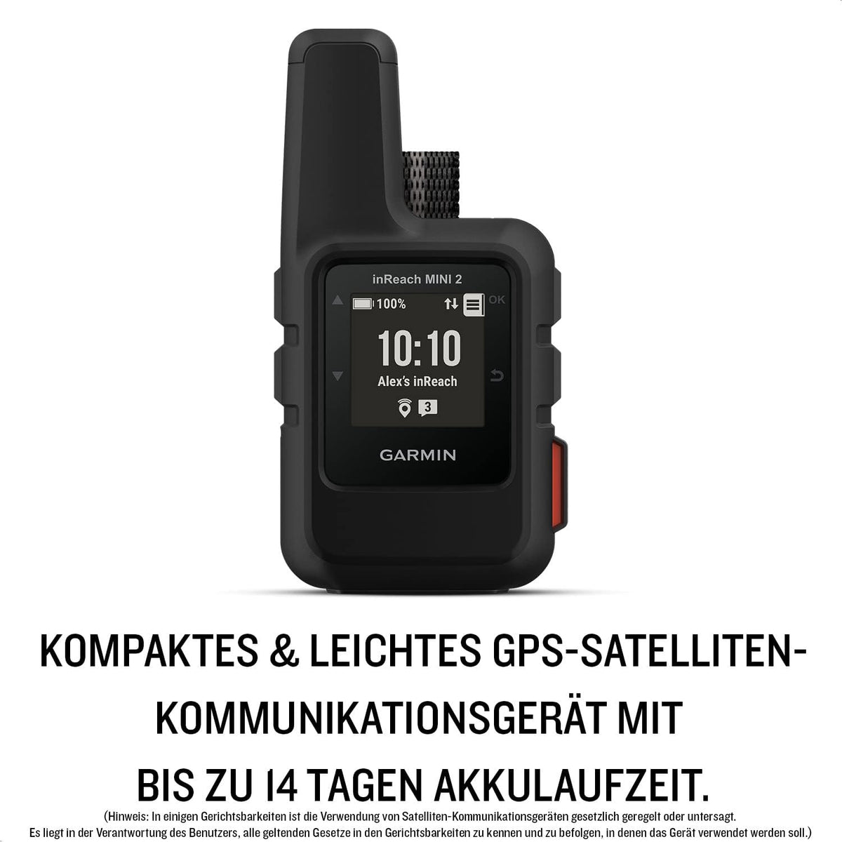 Garmin inReach Mini 2 Satelliten-Kommunikationsgerät – 2-Wege-SMS, Interaktiver SOS-Notruf, Schwarz