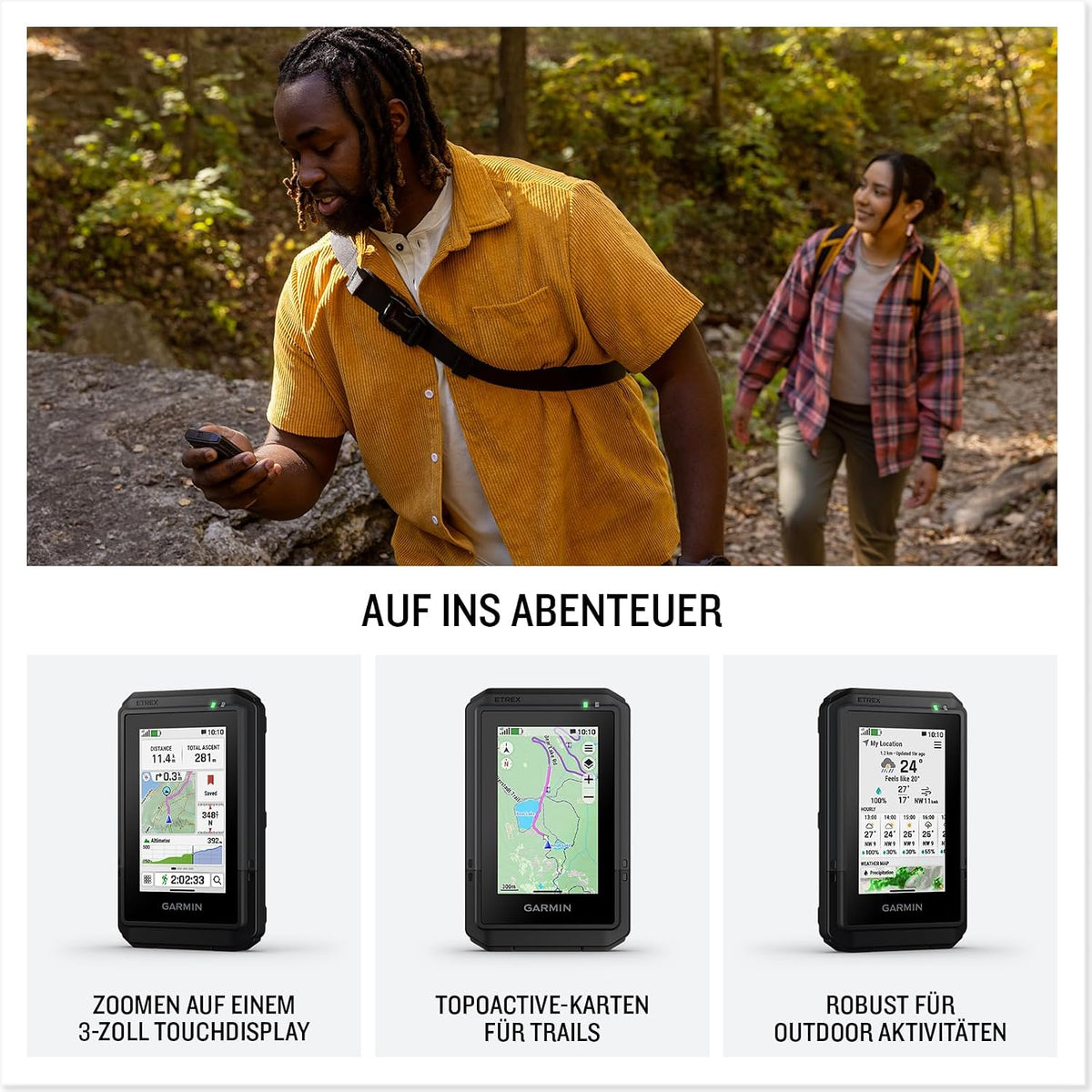 Garmin eTrex Touch GPS-Handgerät – 2,6 Zoll Farb-Touchscreen, TopoActive Europa-Karten, Outdoor