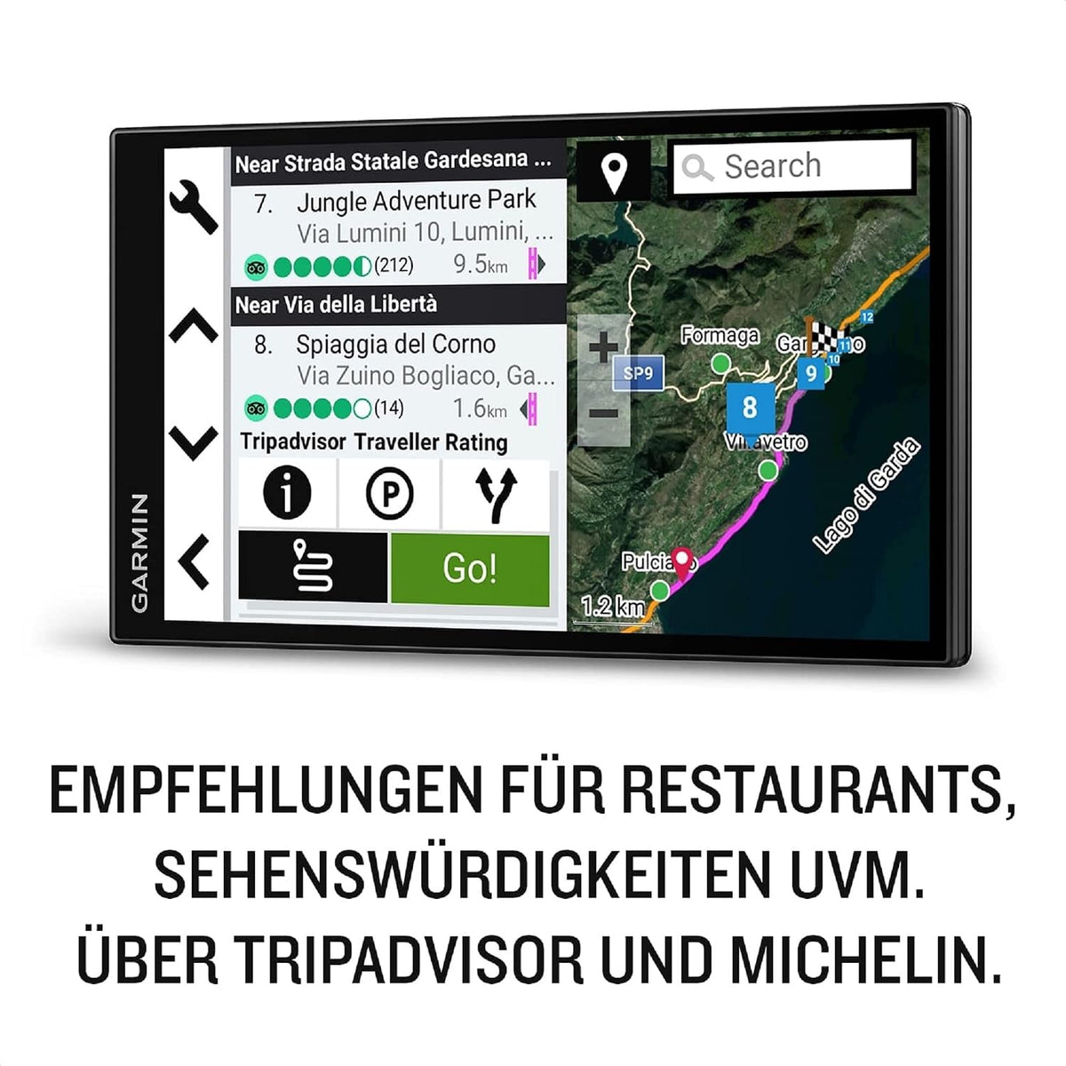 Garmin Campervan Navigationsgerät – 6,95 Zoll HD Display, 3D-Europa-Karten, Campingplatz-Datenbank