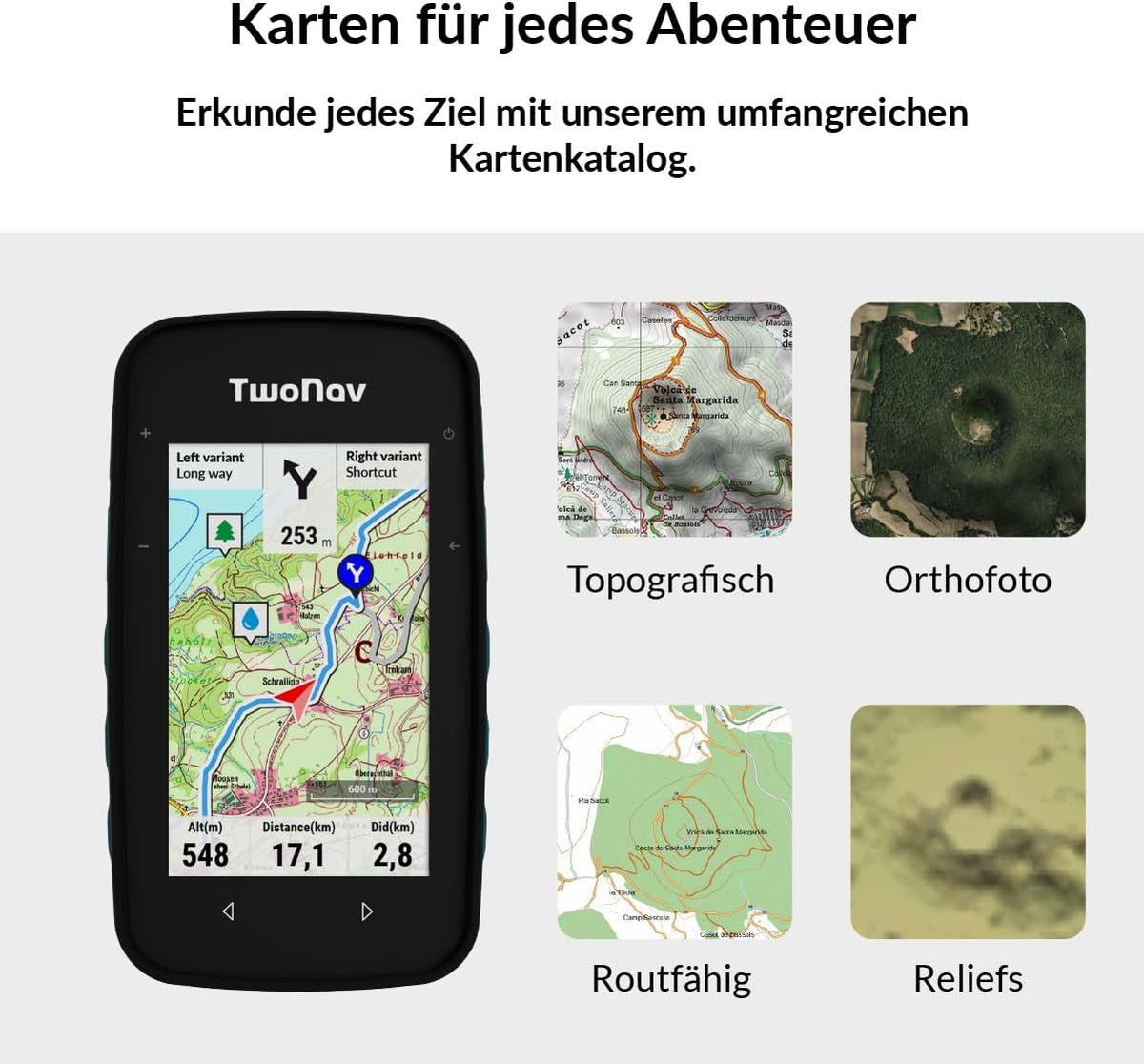 TwoNav Cross Plus 64 GB GPS-Handgerät – 3,2 Zoll Display, Inkl. Topo Deutschland 1:25.000, MTB & Wandern