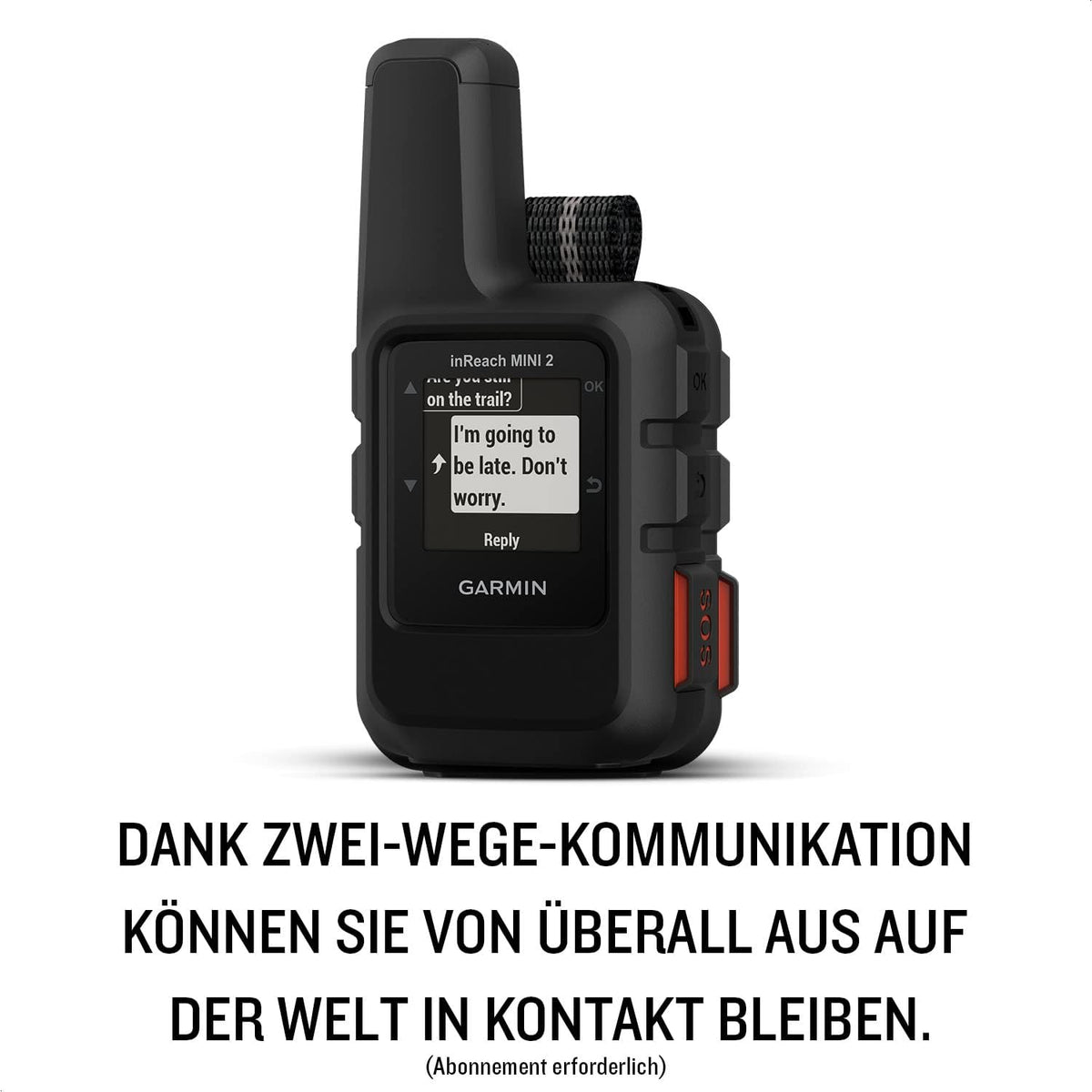 Garmin inReach Mini 2 Satelliten-Kommunikationsgerät – 2-Wege-SMS, Interaktiver SOS-Notruf, Schwarz
