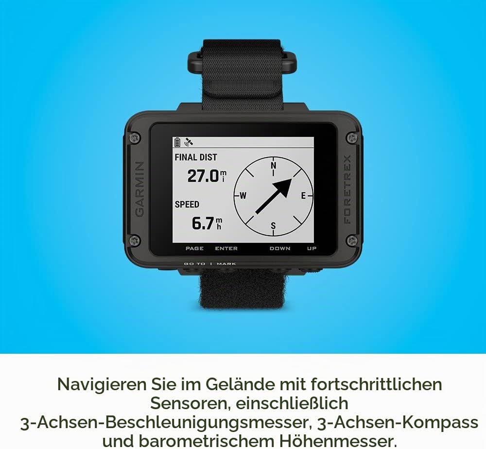 Garmin Foretrex 801 Handgelenk-GPS-Navigator – Multi-Frequenz-GNSS, Bis zu 100 Std. Akku, Taktisch