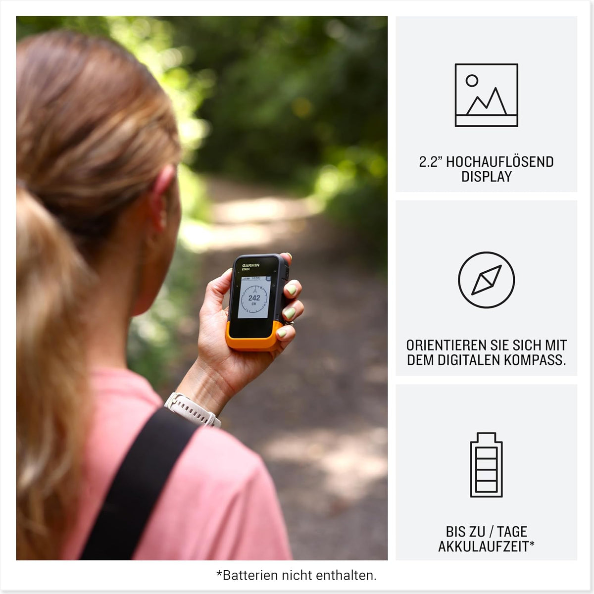 Garmin eTrex SE GPS-Handgerät – 2,2 Zoll Display, Multi-GNSS-Unterstützung, Bis zu 168 Std. Akku