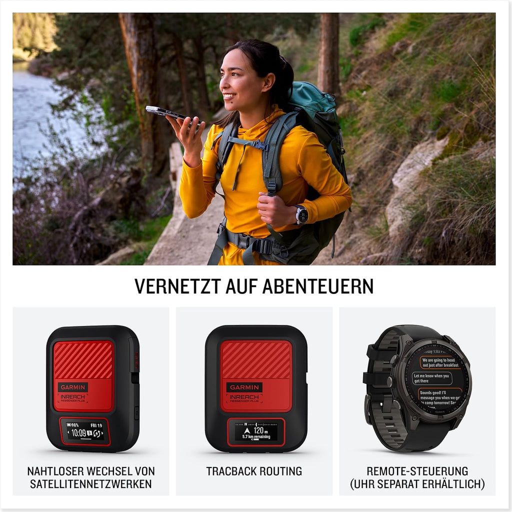 Garmin inReach Messenger Plus Satelliten-Kommunikationsgerät – Sprachnachrichten, Fotos, SOS-Notruf