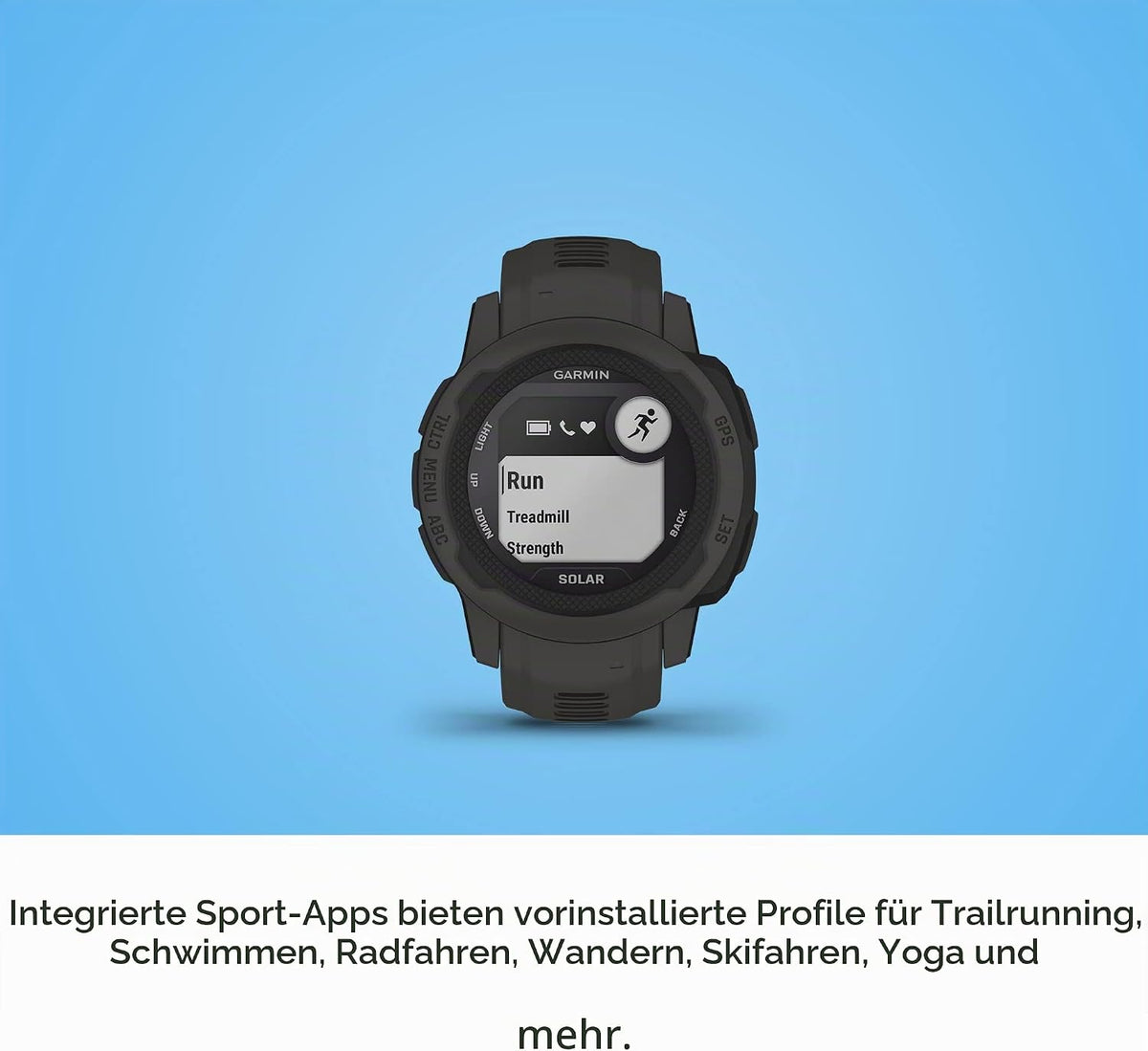 Garmin Instinct 2S Solar GPS-Smartwatch – 40 mm, Solarladefunktion, Multi-GNSS, Outdoor, Graphit