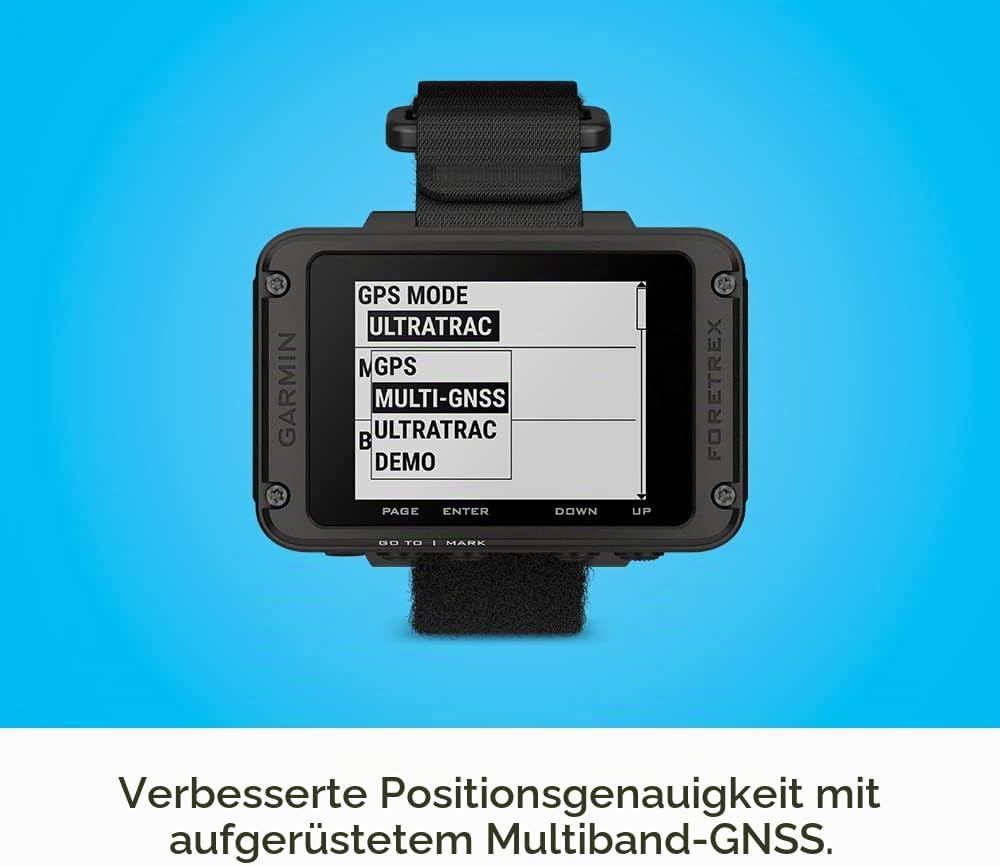Garmin Foretrex 801 Handgelenk-GPS-Navigator – Multi-Frequenz-GNSS, Bis zu 100 Std. Akku, Taktisch