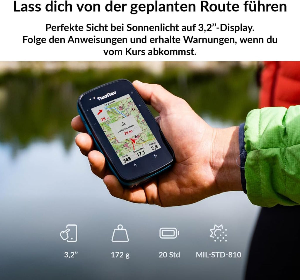 TwoNav Cross Plus 64 GB GPS-Handgerät – 3,2 Zoll Display, Inkl. Topo Deutschland 1:25.000, MTB & Wandern