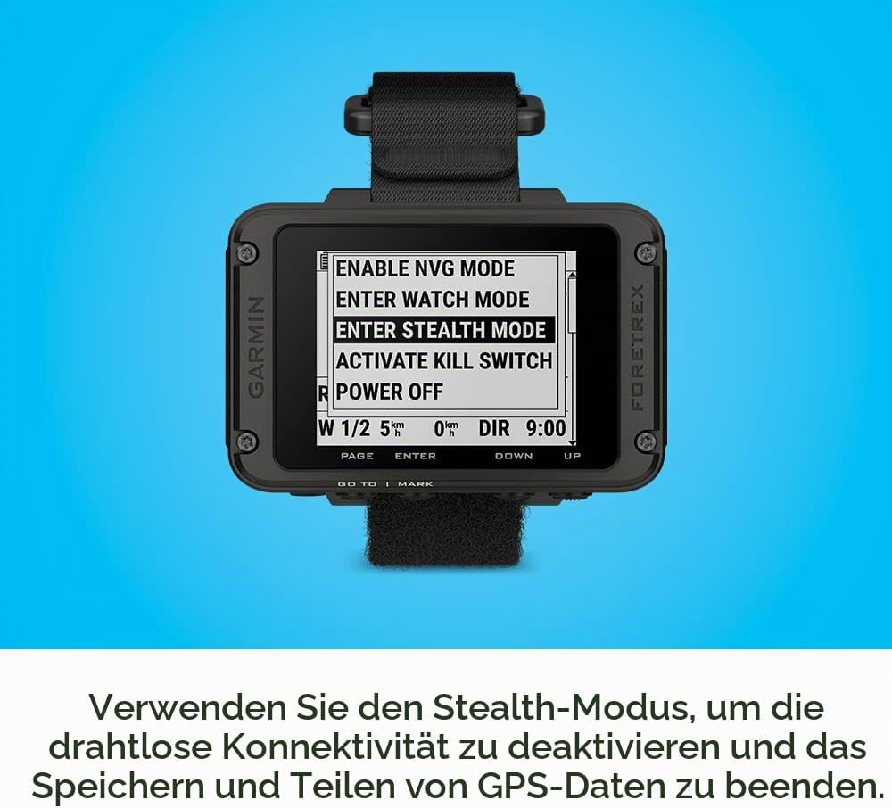 Garmin Foretrex 801 Handgelenk-GPS-Navigator – Multi-Frequenz-GNSS, Bis zu 100 Std. Akku, Taktisch