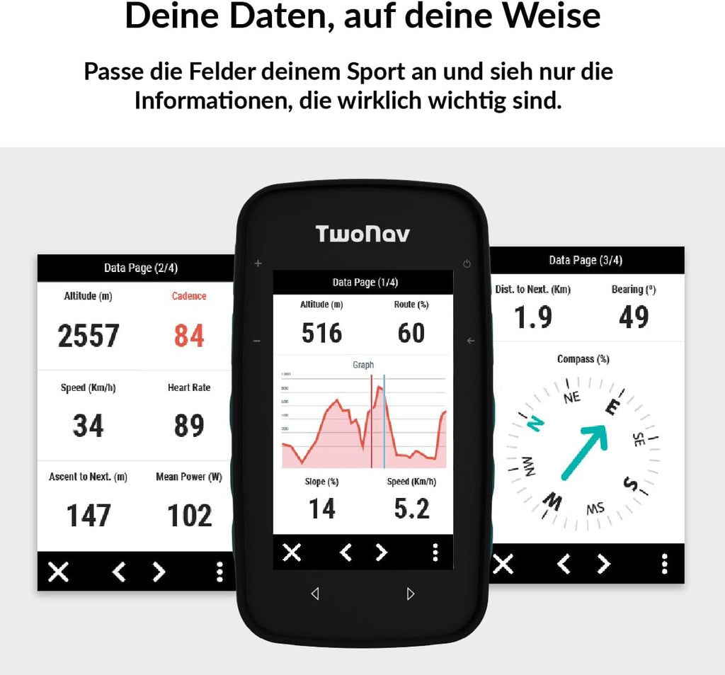 TwoNav Cross Plus 64 GB GPS-Handgerät – 3,2 Zoll Display, Inkl. Topo Deutschland 1:25.000, MTB & Wandern