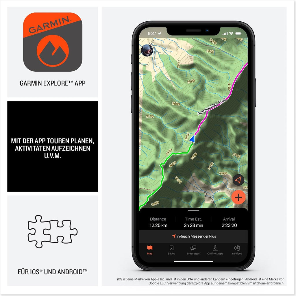 Garmin inReach Messenger Plus Satelliten-Kommunikationsgerät – Sprachnachrichten, Fotos, SOS-Notruf