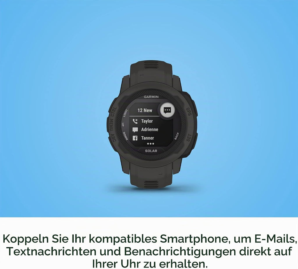 Garmin Instinct 2S Solar GPS-Smartwatch – 40 mm, Solarladefunktion, Multi-GNSS, Outdoor, Graphit