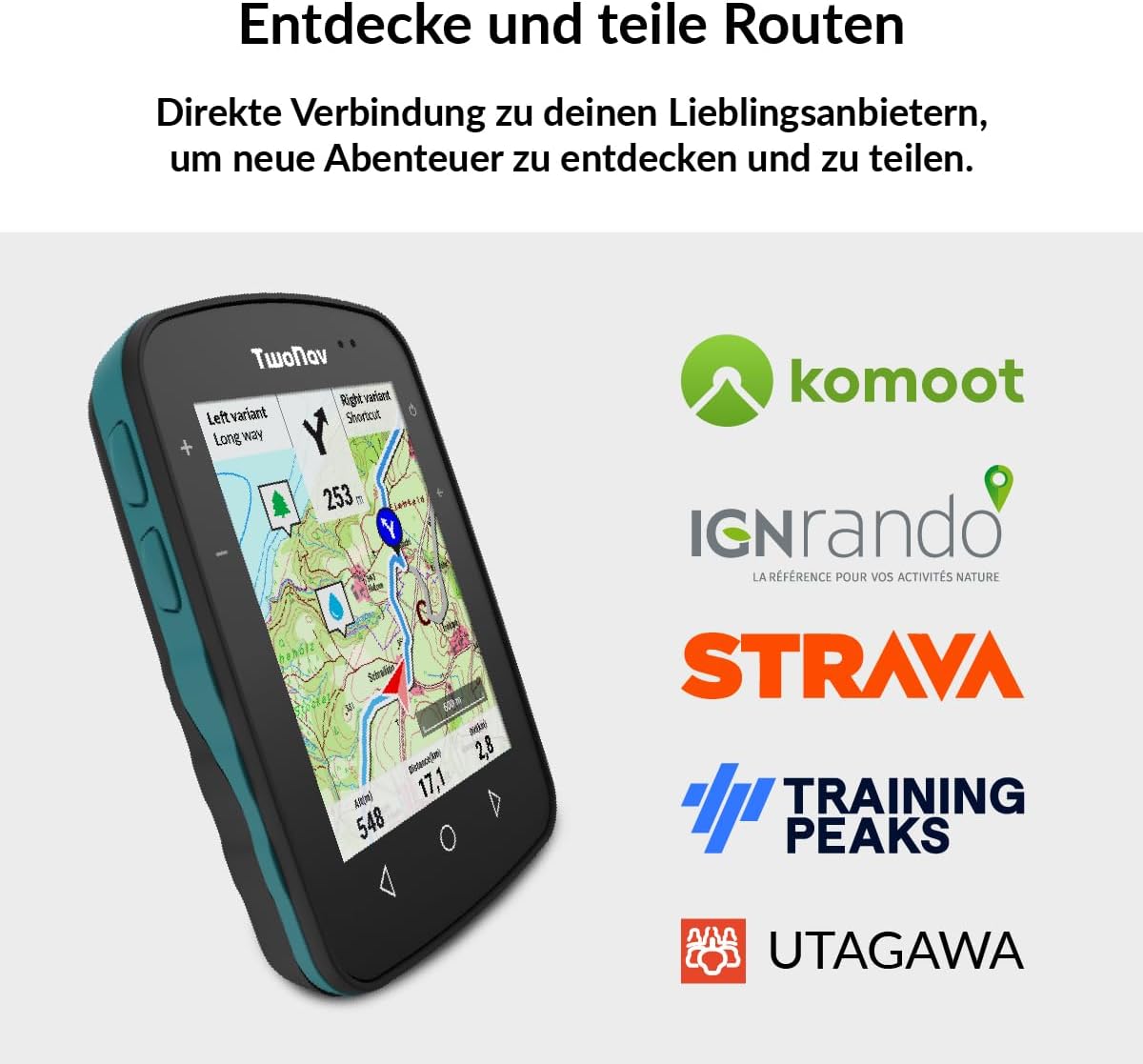 TwoNav Terra 64 GB GPS-Handgerät – 3,7 Zoll Display, Inkl. Topo Deutschland 1:25.000, Wandern & MTB