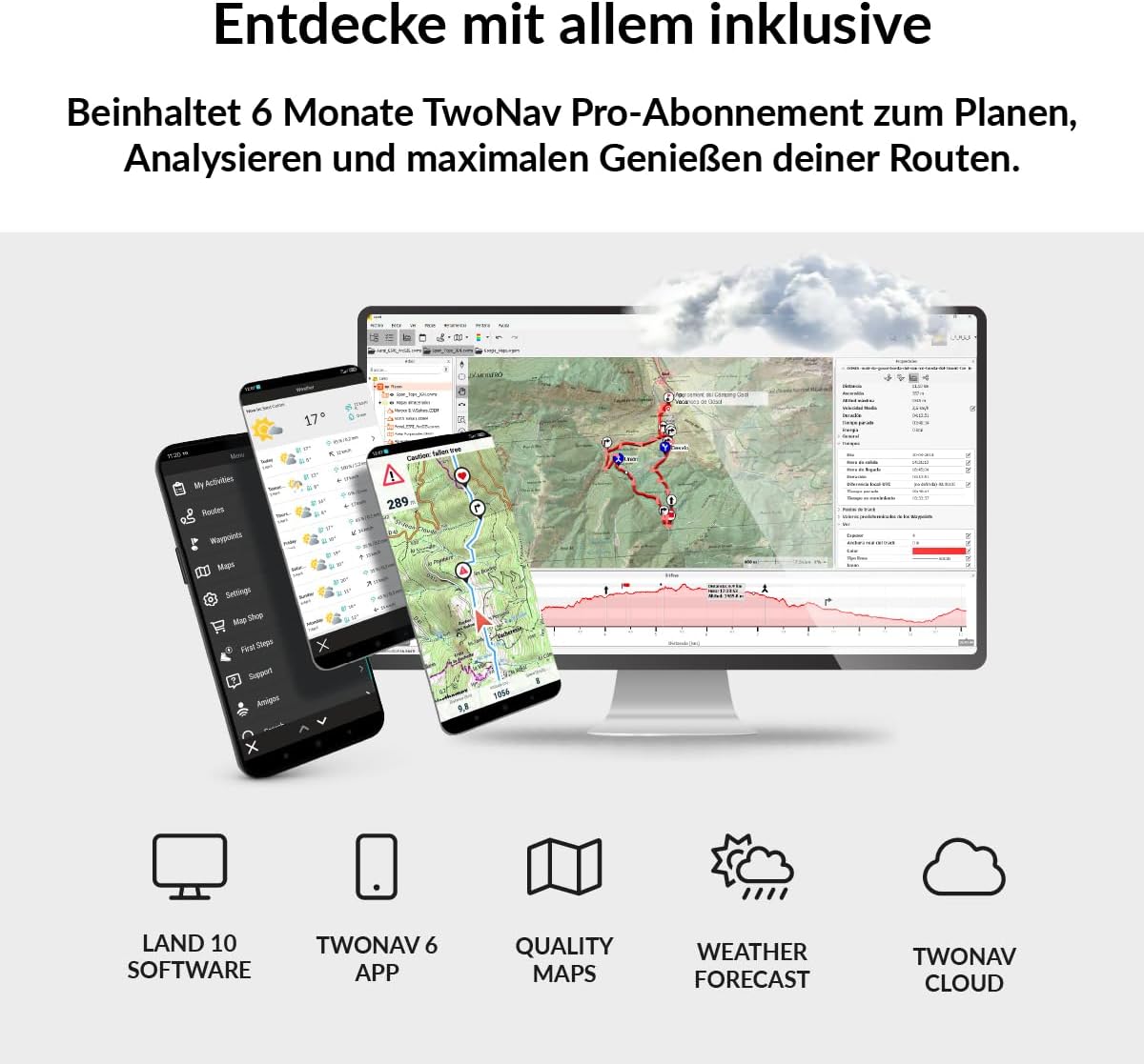 TwoNav Cross Plus 64 GB GPS-Handgerät – 3,2 Zoll Display, Inkl. Topo Deutschland 1:25.000, MTB & Wandern